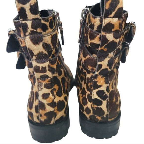 Rebecca Minkoff Leopard Combat Cow Fur Boots - Size 6.5 - NWOT - Picture 5 of 8